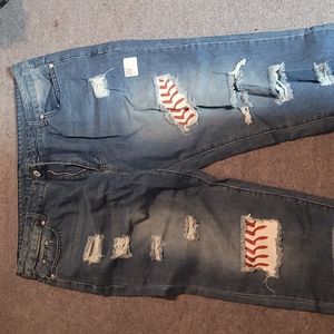 Baseball denim Capri pants size XL (14)